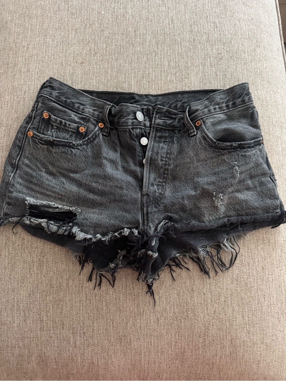 Levi’s Black Distressed Women's Denim Shorts